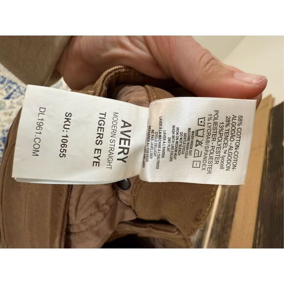 DL1961 NWT AVERY DL ULTIMATE PANT Mens Tigers Eye Brown Modern Straight sz 30x34 - Picture 6 of 9
